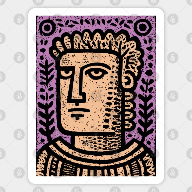 Psychedelic Caesar Roman Empire Magnet by TuncGK